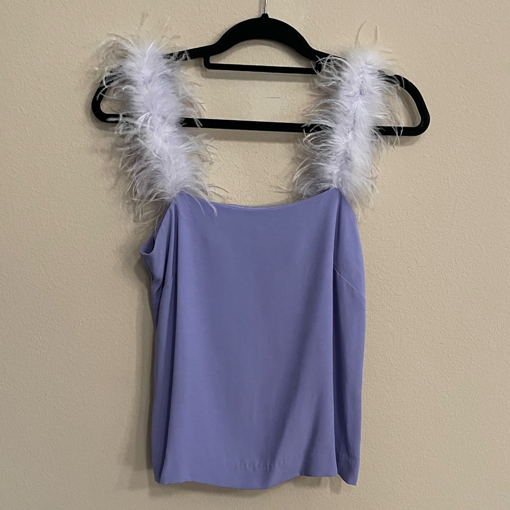 Staud Lavender Top with Matching Feather Straps